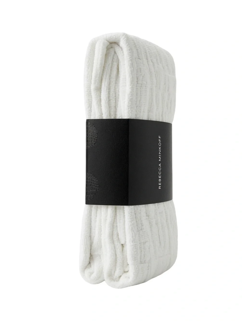 Rebecca Minkoff Oversized Chenille Knit Throw Blanket White 50” x 70” NWT